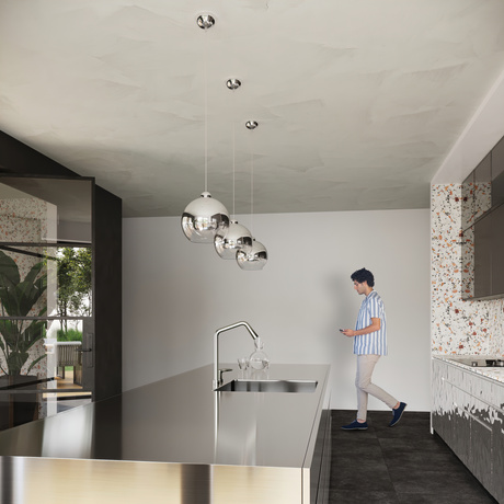 Pendant lamp COSMO 25 chrome + 1x LED Bulb E27 3000K Warm 7.5W 620lm