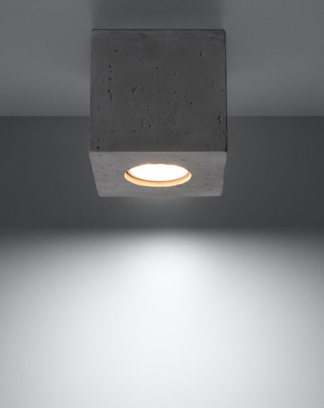 Ceiling lamp QUAD concrete + 1x LED Bulb GU-10 3000K Warm 7W 620lm