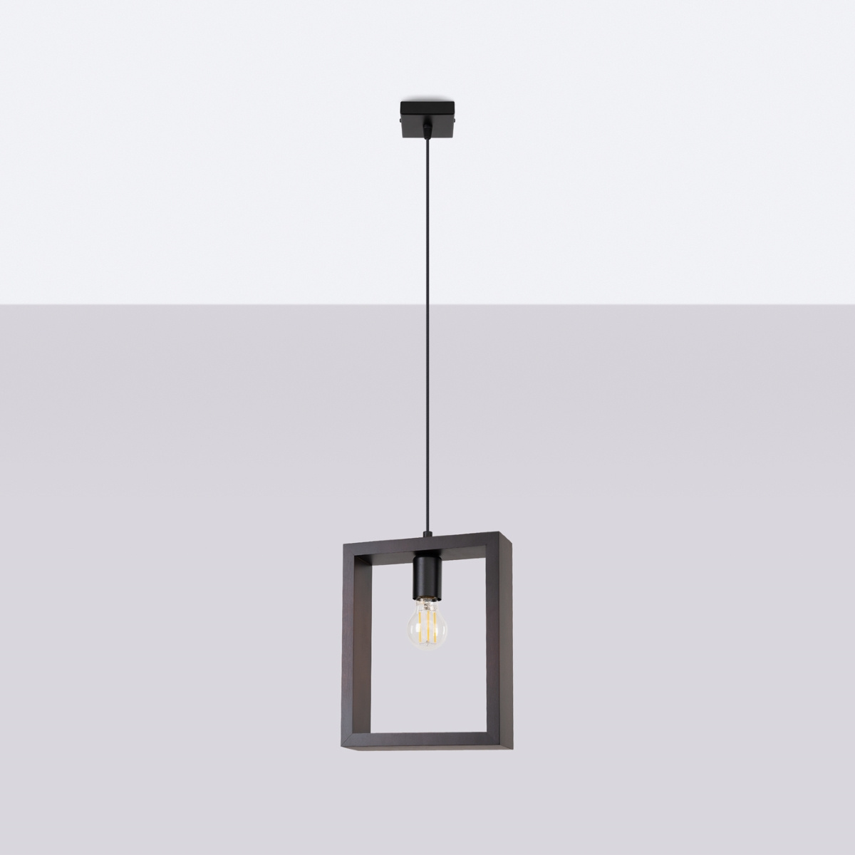 Ceiling pendant lamp ARIES wenge + 1x LED Bulb E27 3000K Warm White 7.5W 620lm