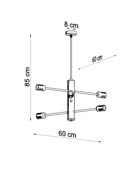 Chandelier DUOMO 6 + 6x LED Bulb E27 4000K Cool White 7.5W 650lm