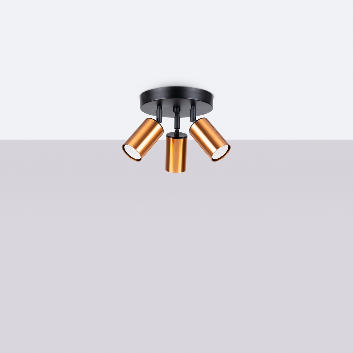 Ceiling light WINX 3P black/copper + 3x LED GU-10 3000K Warm 7W 510lm Bulb