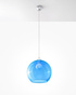 Pendant lamp BALL blue + 1x LED Bulb E27 4000K Cool White 7.5W 650lm