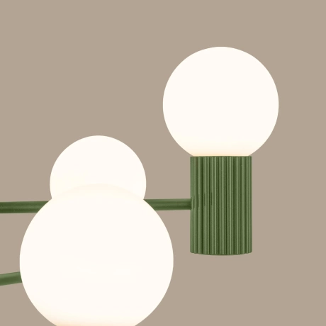 Chandelier HALO 6 olive green