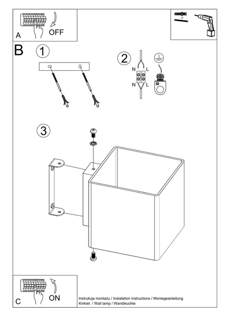 Wall lamp RICO + 1x LED Bulb G9 3000K Warm 4.5W 510lm