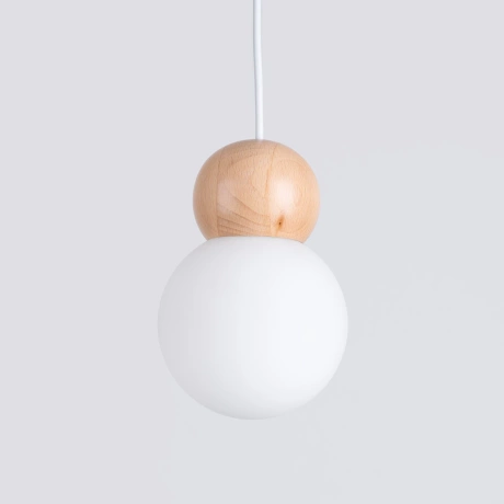 Pendant lamp PEKKA 1 white/natural wood