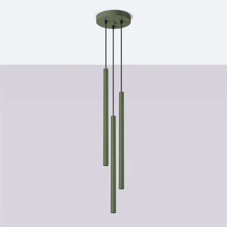 Pendant lamp PASTELO 3P olive green