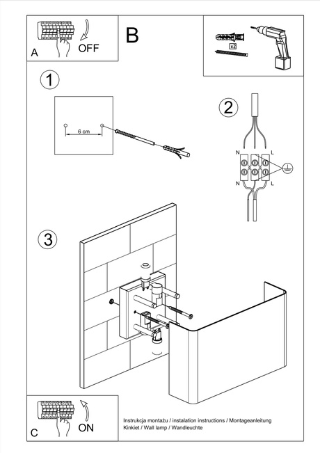 Wall lamp COPERTURA white + 2x LED Bulb G9 3000K Warm 4.5W 510lm