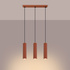 Pendant lamp KARBON 3L red ochre