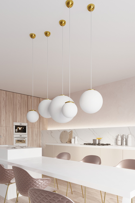 Pendant lamp UGO 40 gold + 1x LED Bulb E27 3000K Warm White 7.5W 620lm