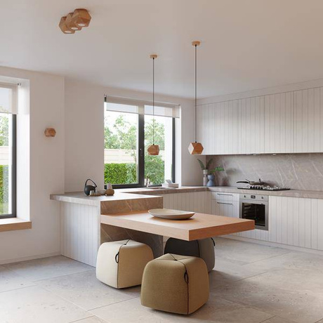 Ceiling lamp WOODY 1 natural wood + 1x LED Bulb GU-10 4000K Cool White 7W 630lm