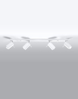 Ceiling lamp RING 4L white + 4x LED Bulb GU-10 3000K Warm 7W 620lm