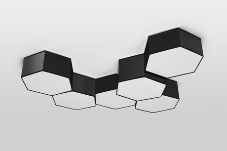 Ceiling lamp SUNDE 13 black + 2x LED bulb E27 3000K Warm 7.5W 620lm.