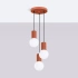 Pendant lamp HALO 3P red ochra