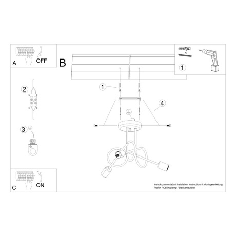 Chandelier SUPEŁ 3 chrome + 3X LED bulb E27 3000K 7W 760lm