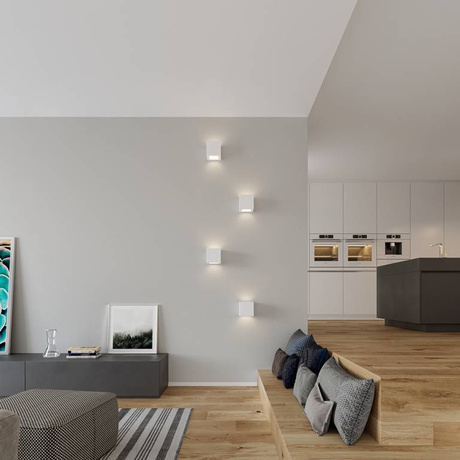 Wall ceramic lamp LEO white + 1x LED Bulb E27 3000K Warm 7.5W 620lm