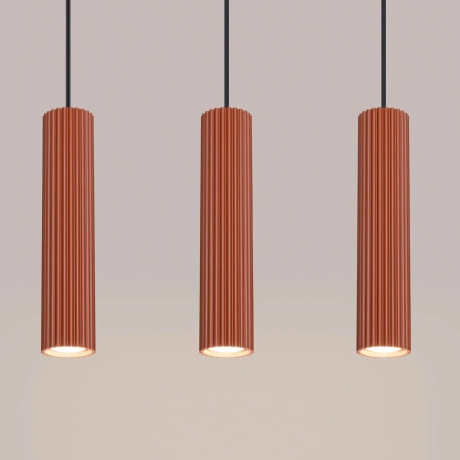 Pendant lamp KARBON 3L red ochre