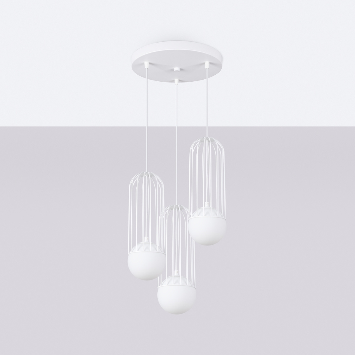 Hanging lamp BRINA 3P white + 3x LED Bulb G9 4000K Cool White 4.5W 460lm