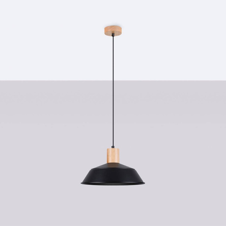 Ceiling pendant lamp FANO black + 1x LED Bulb E27 3000K Warm 7.5W 620lm.