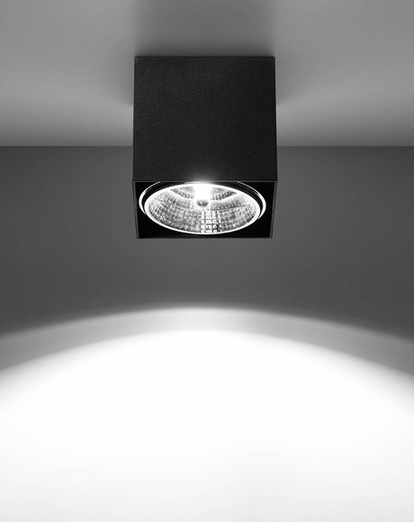 Ceiling lamp BLAKE in black color + 1x LED bulb GU10 AR111 3000K WARM 12W 800lm