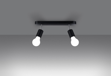 Ceiling lamp FORNES 2 black + 2x LED Bulb E27 3000K Warm 7.5W 620lm