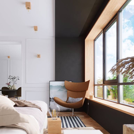 Ceiling lamp ARIZ natural wood + 1x LED Bulb E27 3000K Warm 7.5W 620lm