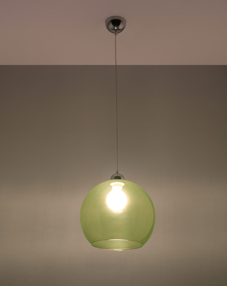 Ceiling pendant BALL green + 1x LED bulb E27 4000K Cool White 7.5W 650lm
