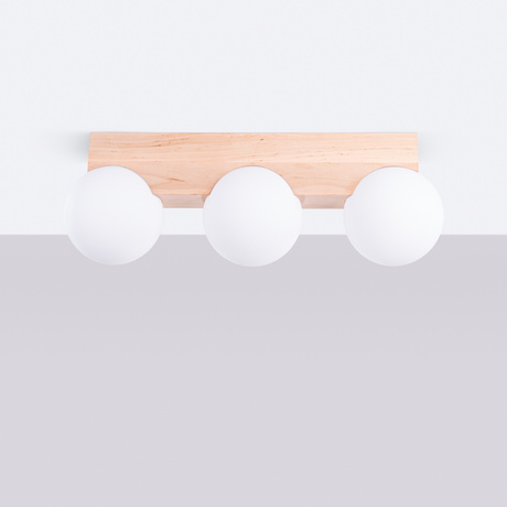Ceiling lamp BULBO 3 natural wood