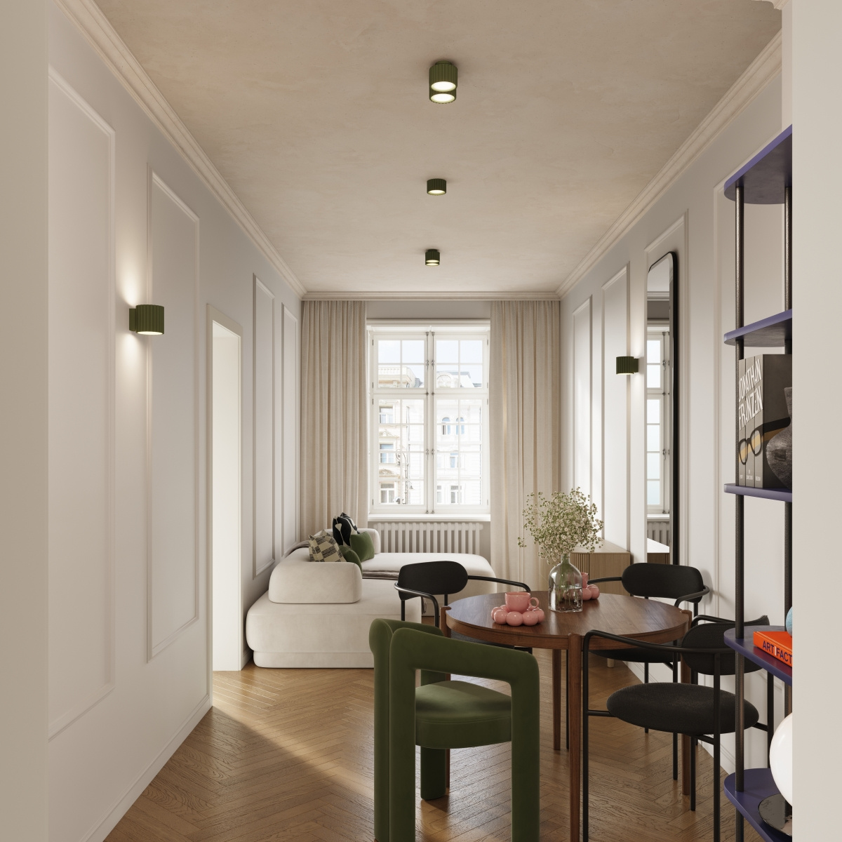 Ceiling lamp AURA 1 olive green Gx53