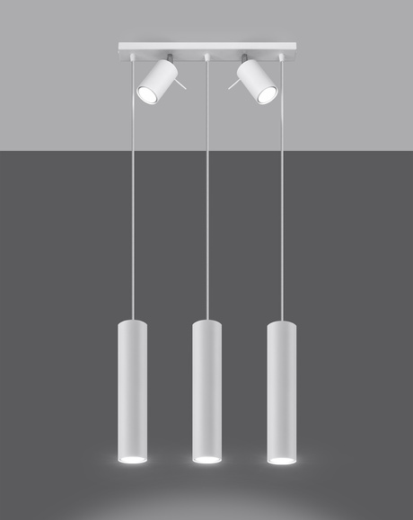 Ceiling pendant RING 3 white + 5x LED Bulb GU-10 4000K Cool White 7W 630lm