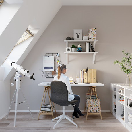 Desk lamp RING black + 1x LED bulb GU-10 4000K Cool White 7W 630lm