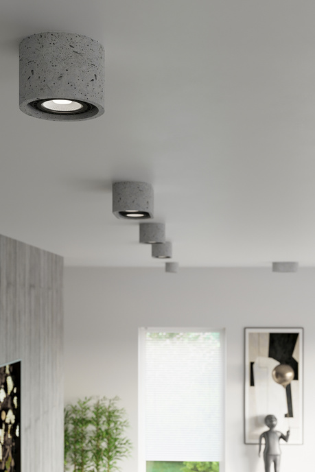 Ceiling lamp BASIC 1 concrete + 1x LED Bulb GU10 AR111 3000K WARM 12W 800lm