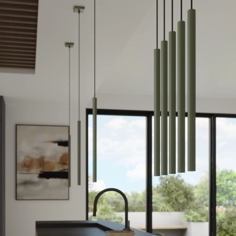 Pendant lamp PASTELO 5P olive green