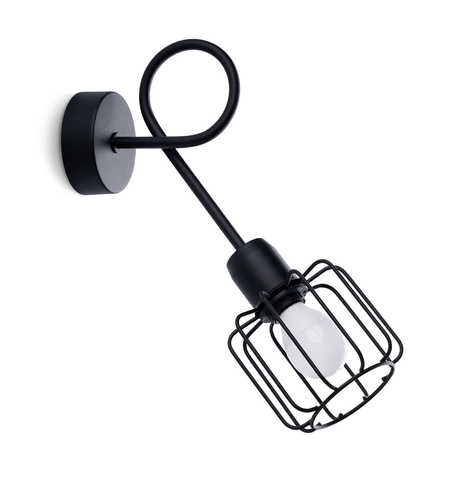 Wall lamp BELUCI 1S black + 1x LED Bulb E14 3000K Warm 7.5W 620lm