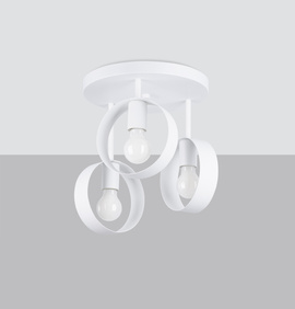Ceiling lamp TITRAN 3 white + 3x LED Bulb E27 4000K Cool White 7.5W 690lm