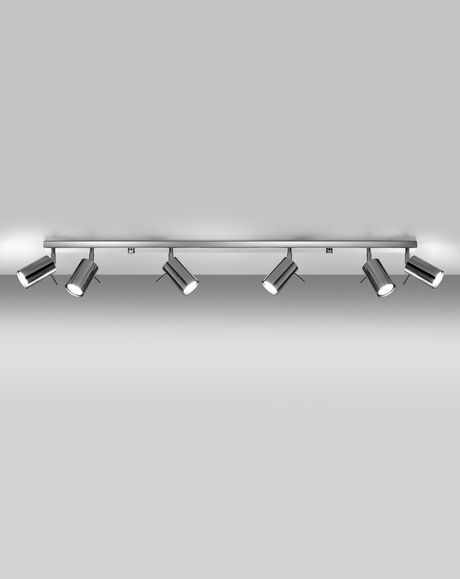 Ceiling lamp RING 6L chrome + 6x LED Bulb GU-10 4000K Cool White 7W 630lm