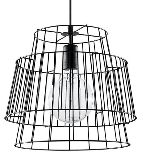 Pendant lamp GATE black + 1x LED Bulb E27 3000K Warm 7.5W 620lm