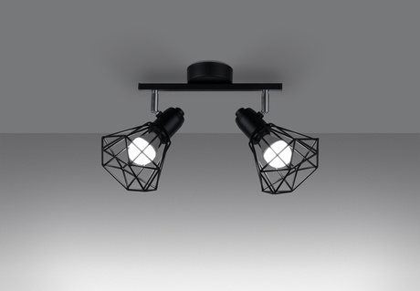 Ceiling lamp ARTEMIS 2 black + 2x LED Bulb E14 4000K Cool White 7.5W 680lm