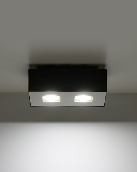 Ceiling lamp MONO 2 black + 2x LED Bulb GU-10 3000K Warm White 7W 620lm