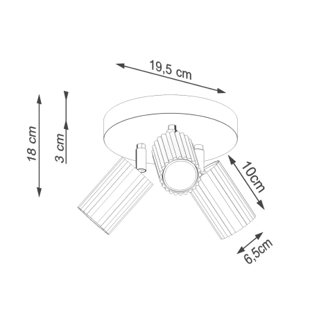 Ceiling lamp KARBON 3P black