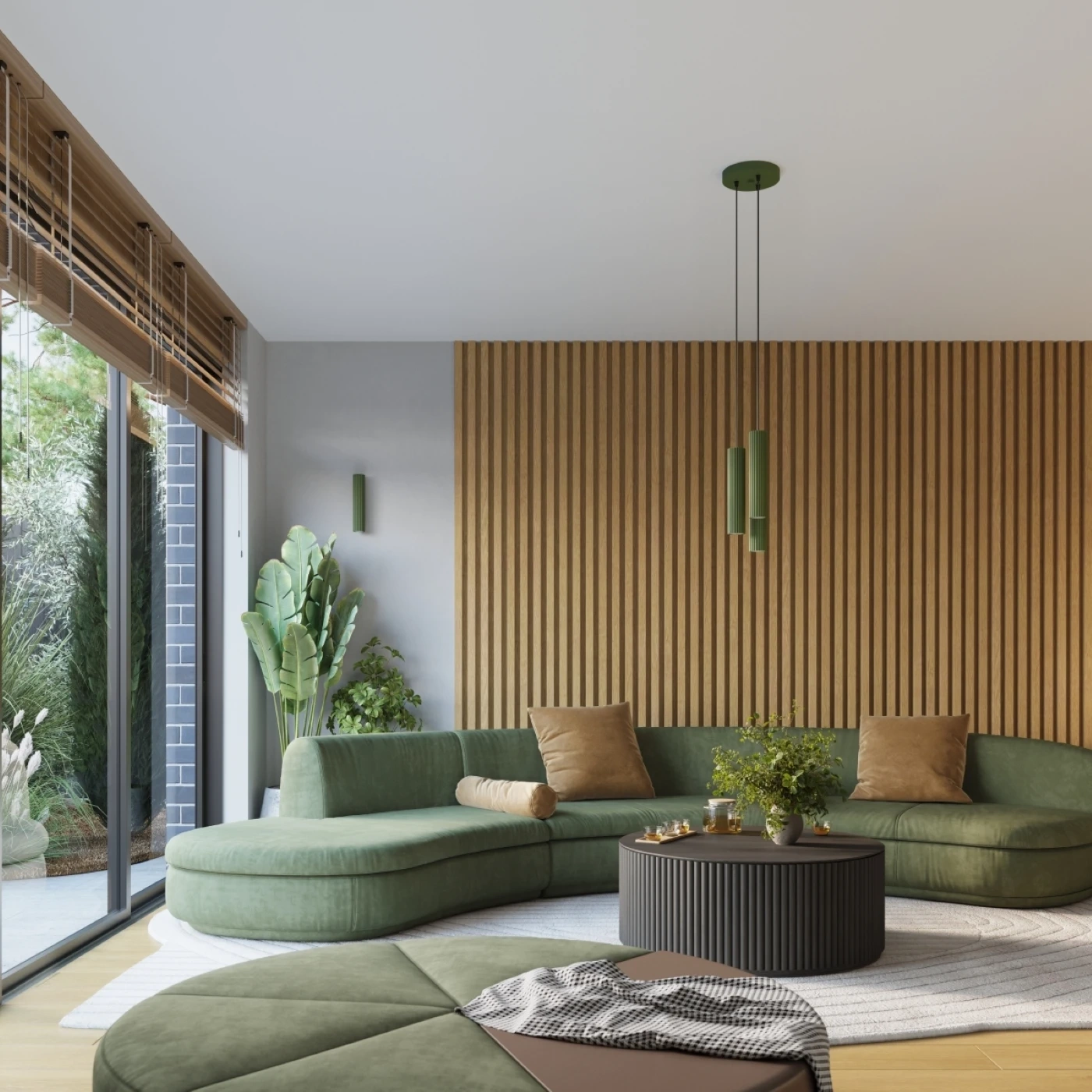 Wall lamp KARBON 20 olive green