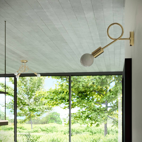 Wall lamp SUPEŁ glossy gold + 1X LED Bulb E27 3000K 7W 760lm