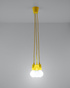 Hanging lamp DIEGO 3 yellow + 3x LED Bulb E27 3000K Warm 7.5W 620lm