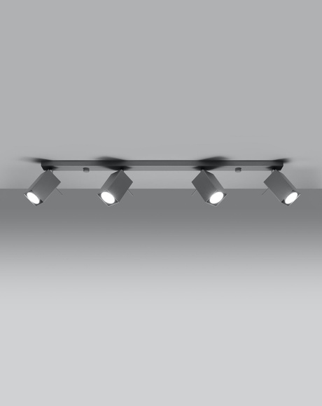 Ceiling lamp MERIDA 4L gray + 4x LED Bulb GU-10 4000K Cool White 7W 630lm