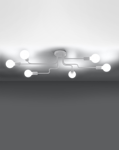 Chandelier HECTOR 6 white + 6x LED Bulb E27 3000K Warm 7.5W 620lm