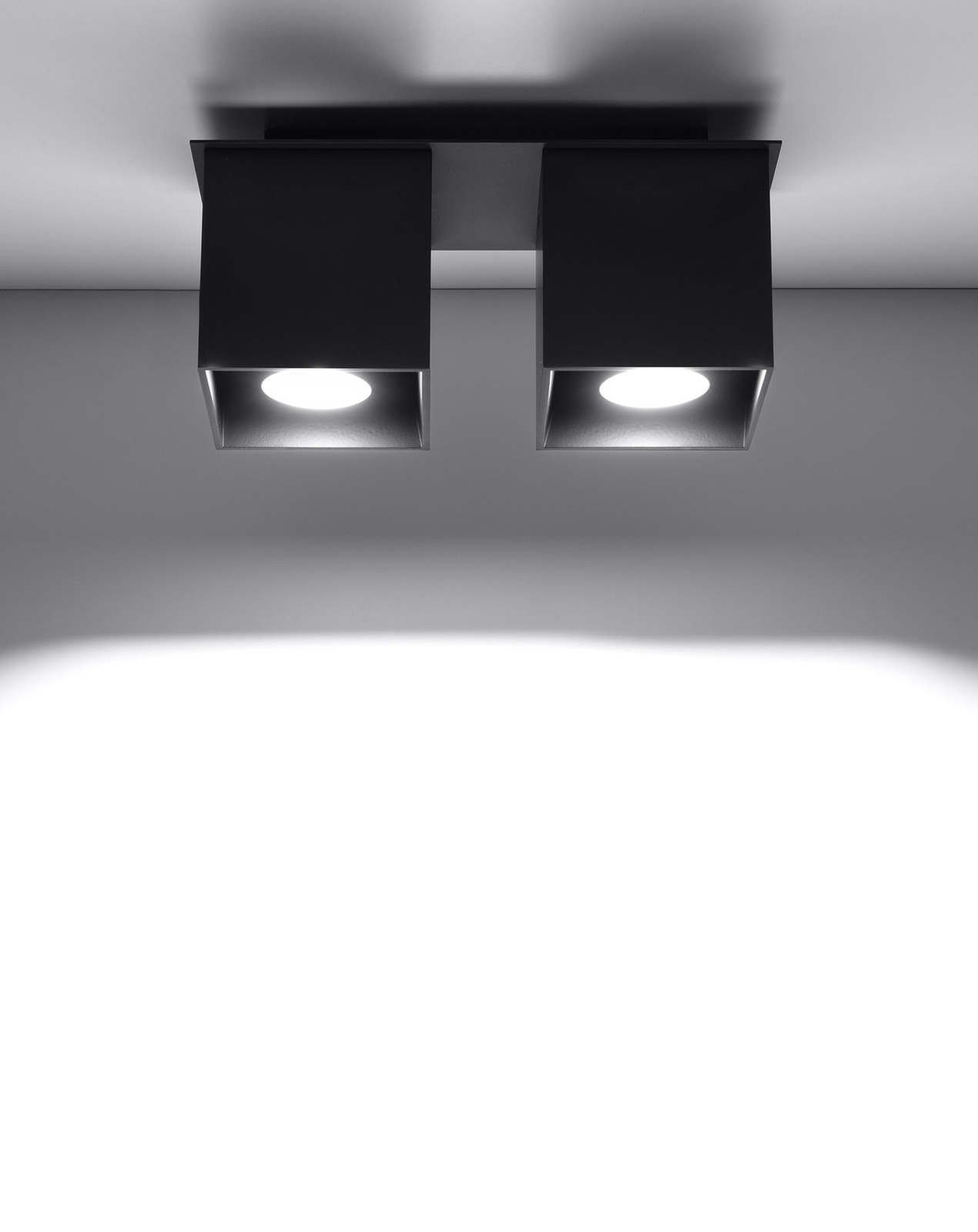 Ceiling lamp QUAD 2 black + 2x LED Bulb GU-10 3000K Warm White 7W 620lm