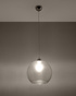 Hanging lamp BALL transparent + 1x LED Bulb E27 3000K Warm White 7.5W 620lm