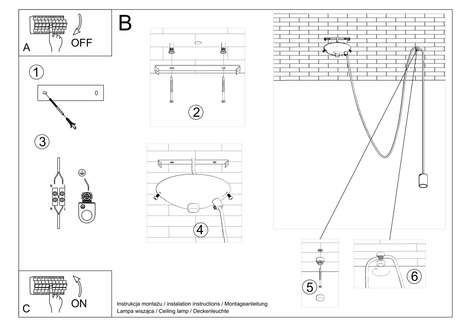 Ceiling pendant lamp EDISON 1 LONG black + 1x LED Bulb E27 4000K Cold 7.5W 650lm