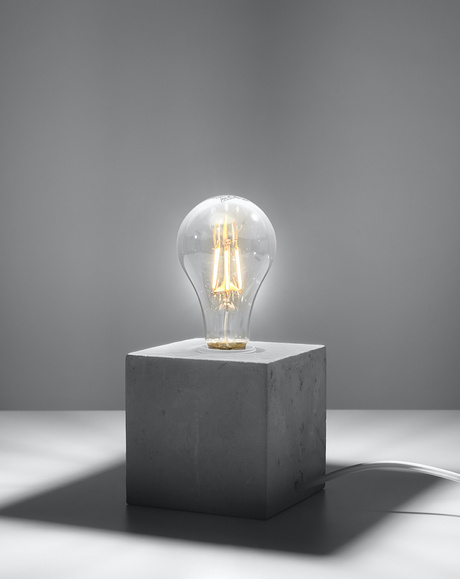 Desk lamp ARIZ concrete + 1x LED Bulb E27 4000K Cool White 7.5W 650lm