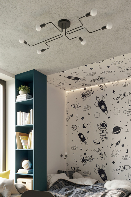 Wall lamp VECTOR black + 1X LED bulb E27 3000K 7W 760lm