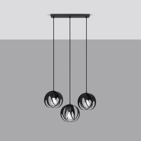 Pendant lamp TULOS 3L black